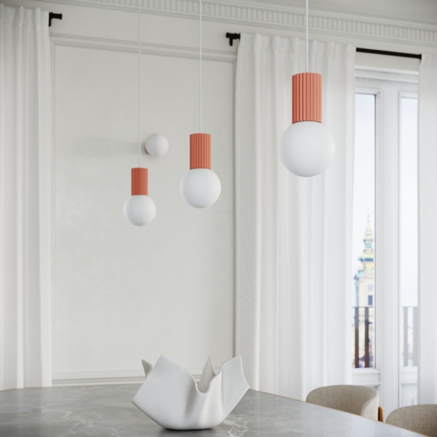 Ružičast luster HALO na sajli 1xG9/8W/230V, prečnik 12 cm