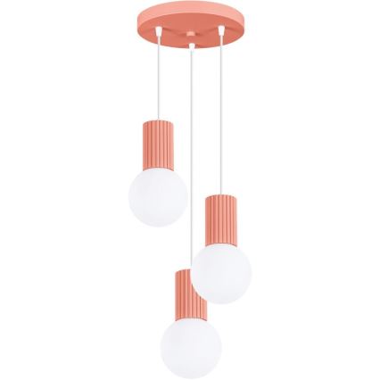 Luster na sajli HALO 3xG9/8W/230V, prečnik 25 cm, ružičasta