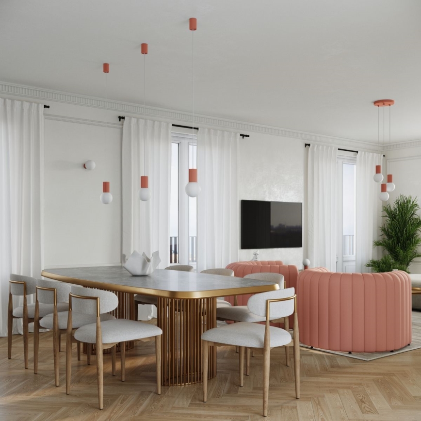 Luster na sajli HALO 3xG9/8W/230V, prečnik 25 cm, ružičasta