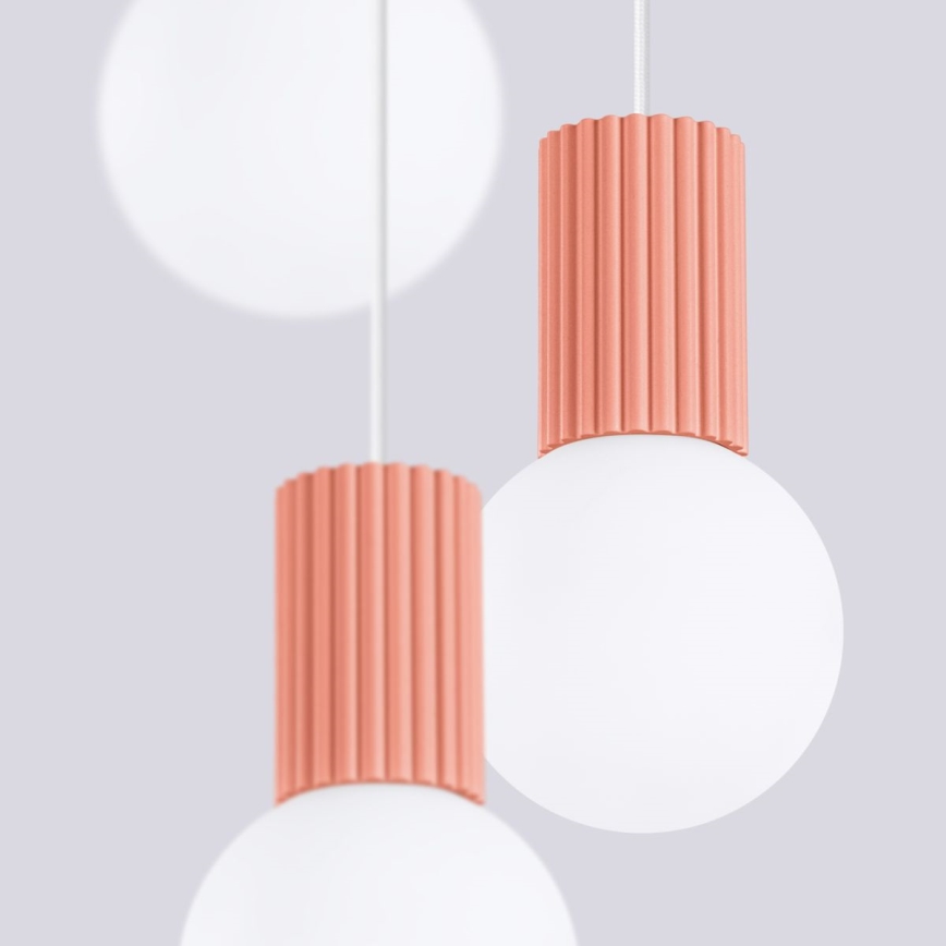 Luster na sajli HALO 3xG9/8W/230V, prečnik 25 cm, ružičasta