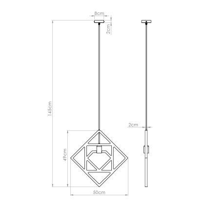 Luster na sajli CARO 1xE27/15W/230V buk