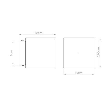 Zidni spot QUAD 1xG9/8W/230V beton/zelena