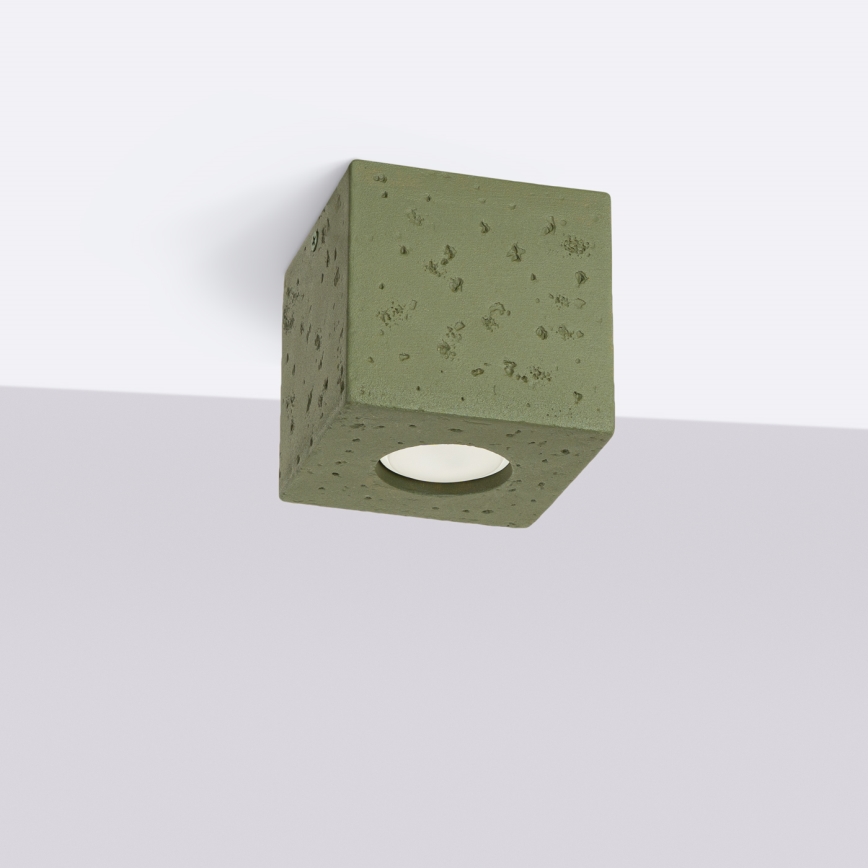 Spot lampa QUAD 1xGU10/10W/230V beton/zelena