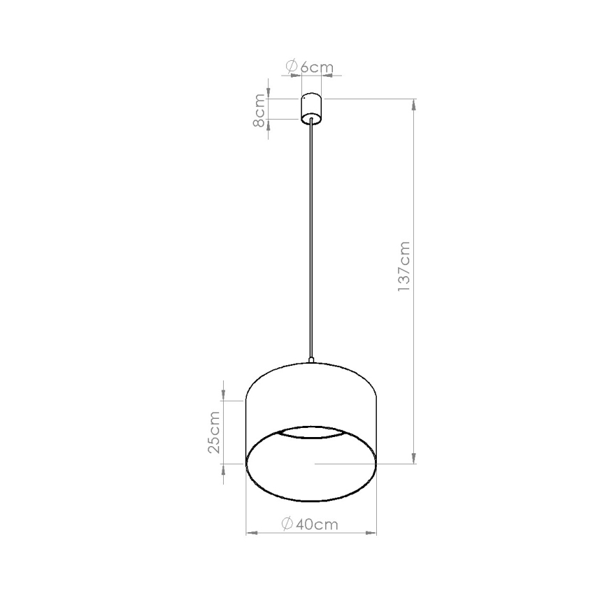 Luster na sajli NEVIA 1xE27/15W/230V Ø 40 cm plava