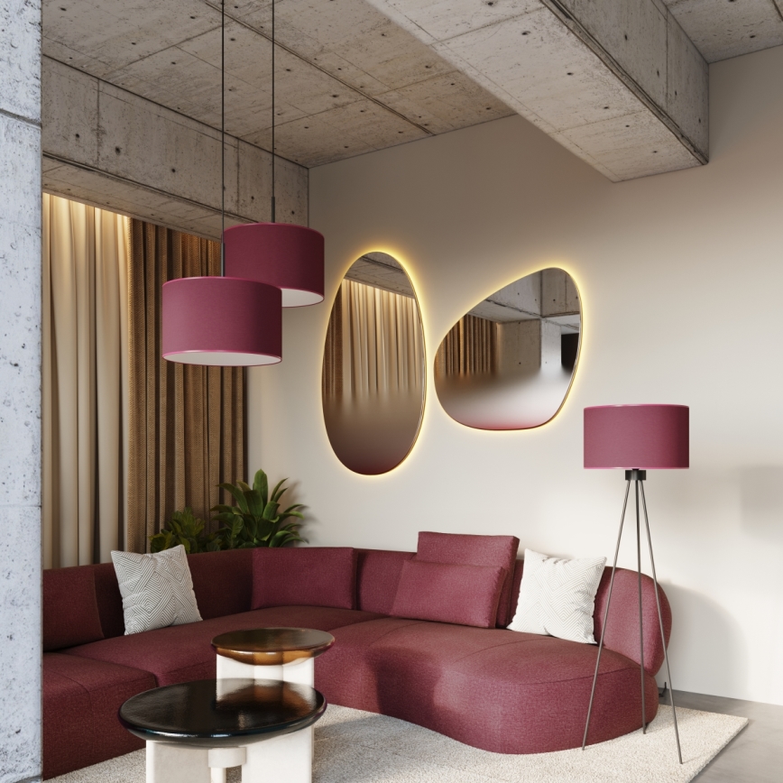 Luster na sajli NEVIA 1xE27/15W/230V pr. 40 cm crvena