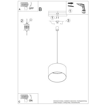 Luster na sajli NEVIA 1xE27/15W/230V pr. 40 cm crvena