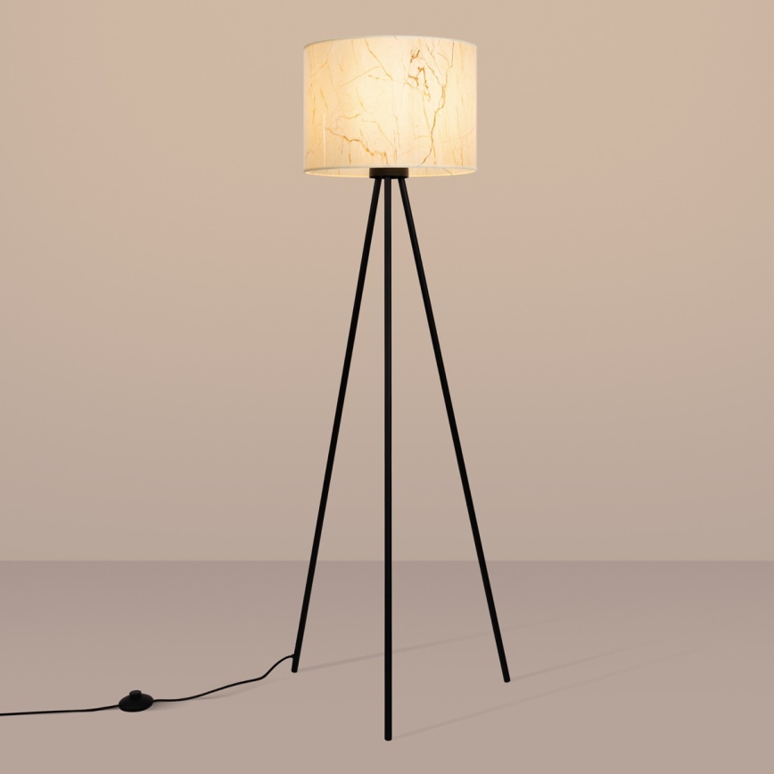 Stojeća lampa NEVIA 1xE27/15W/230V bež/mramorni dekor