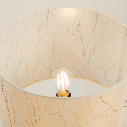 Stojeća lampa NEVIA 1xE27/15W/230V bež/mramorni dekor