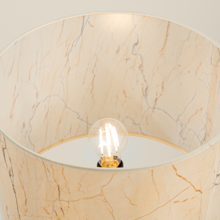 Stojeća lampa NEVIA 1xE27/15W/230V bež/mramorni dekor