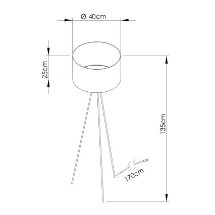 Stojeća lampa NEVIA 1xE27/15W/230V bež/mramorni dekor