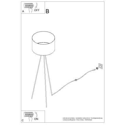 Stojeća lampa NEVIA 1xE27/15W/230V bež/mramorni dekor