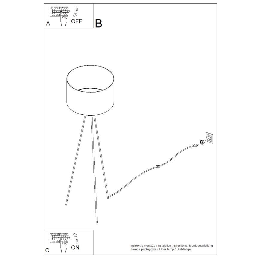 Stojeća lampa NEVIA 1xE27/15W/230V crvena