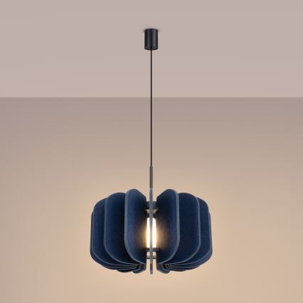 Luster na sajli MULA 1xE27/15W/230V prečnik 45 cm plav