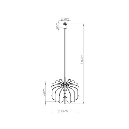 Luster na sajli MULA 1xE27/15W/230V prečnik 45 cm plav