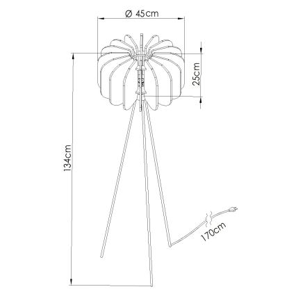 Plava podna lampa MULA 1xE27/15W/230V