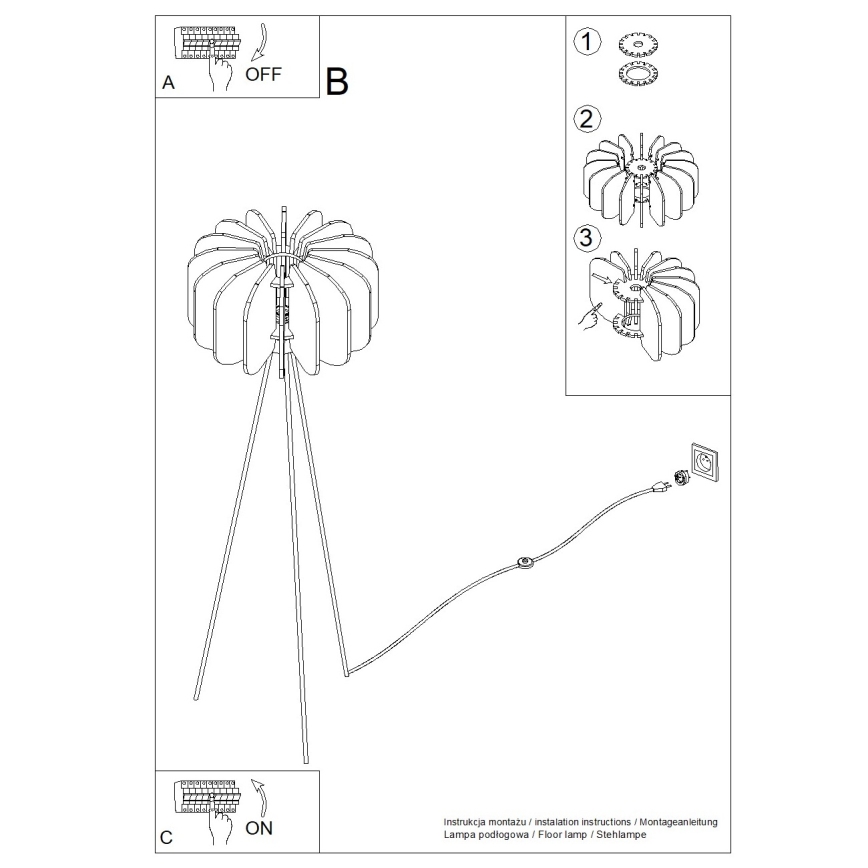 Plava podna lampa MULA 1xE27/15W/230V