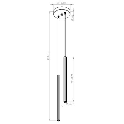 Luster na sajli ARCHE 2xG9/8W/230V, bela