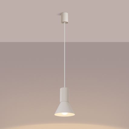 Luster na lanku ESTRIA 1xE14/10W/230V, prečnik 14 cm, krem boje
