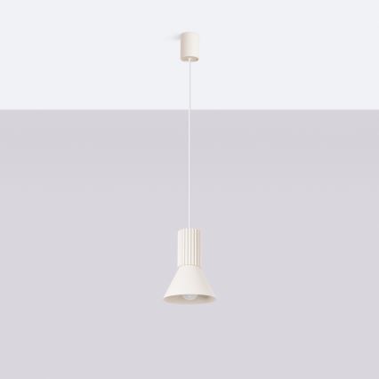 Luster na lanku ESTRIA 1xE14/10W/230V, prečnik 14 cm, krem boje
