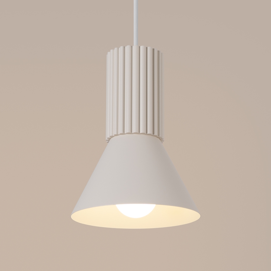 Luster na lanku ESTRIA 1xE14/10W/230V, prečnik 14 cm, krem boje