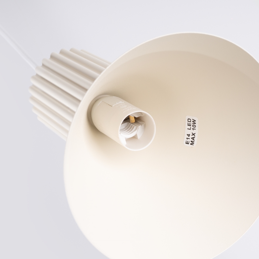 Luster na lanku ESTRIA 1xE14/10W/230V, prečnik 14 cm, krem boje