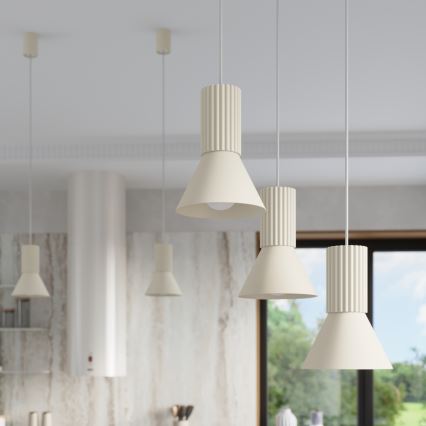 Luster na lanku ESTRIA 3xE14/10W/230V prečnik 30 cm krem boje