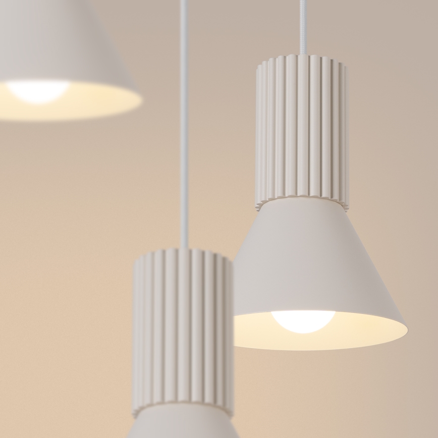 Luster na lanku ESTRIA 3xE14/10W/230V prečnik 30 cm krem boje