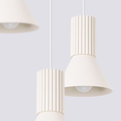 Luster na lanku ESTRIA 3xE14/10W/230V prečnik 30 cm krem boje
