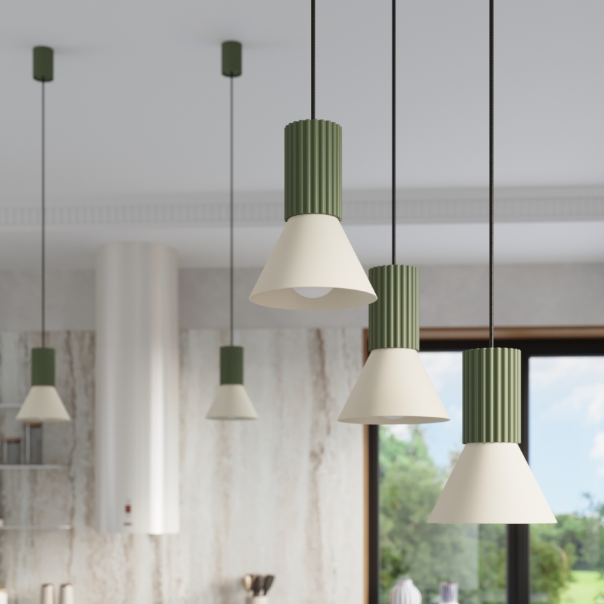 Luster na sajli ESTRIA 3xE14/10W/230V, prečnik 30 cm, zeleni