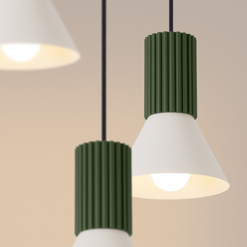 Luster na sajli ESTRIA 3xE14/10W/230V, prečnik 30 cm, zeleni