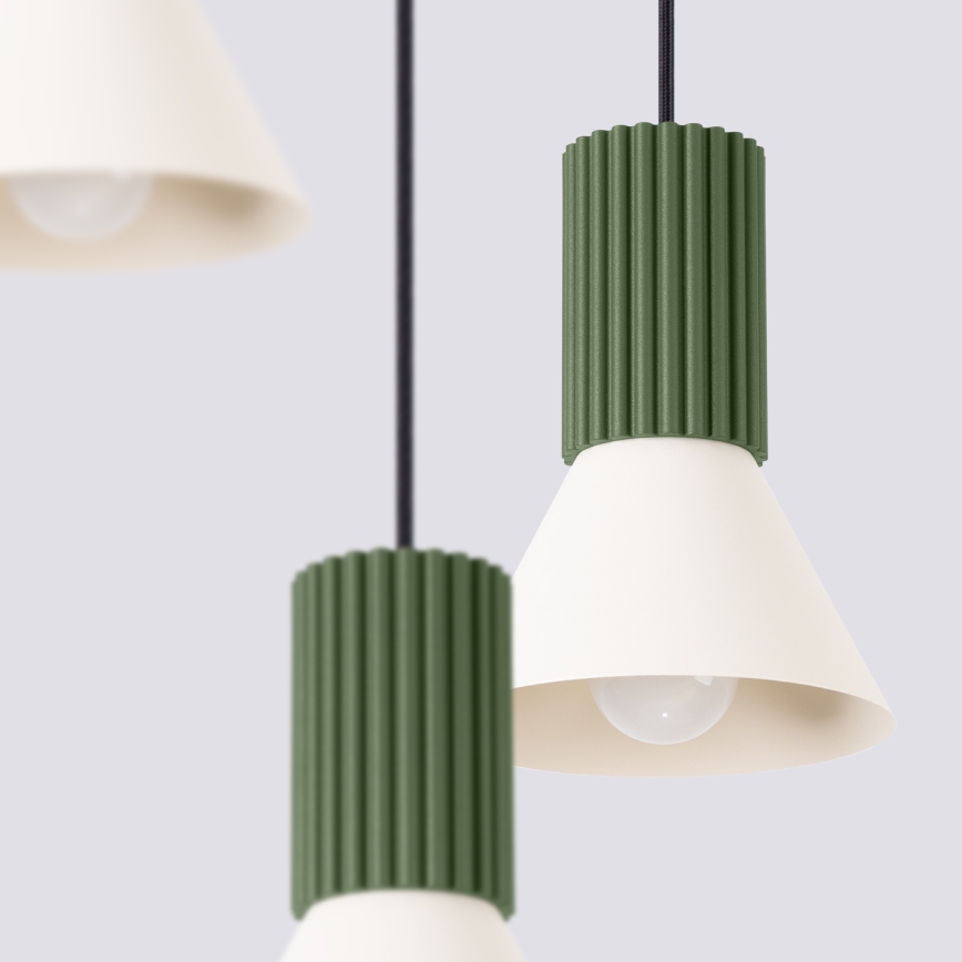 Luster na sajli ESTRIA 3xE14/10W/230V, prečnik 30 cm, zeleni