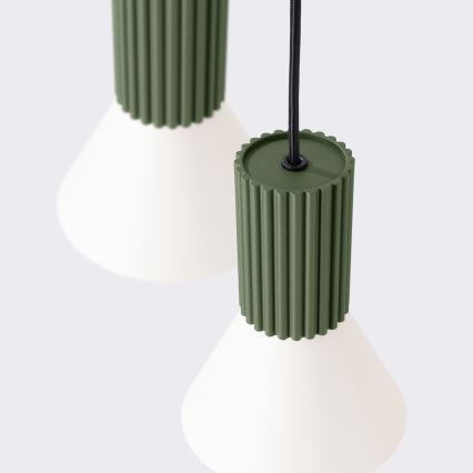 Luster na sajli ESTRIA 3xE14/10W/230V, prečnik 30 cm, zeleni