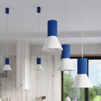 Luster ESTRIA na sajli, 1xE14/10W/230V, prečnik 14 cm, plave boje