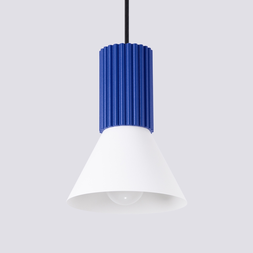 Luster ESTRIA na sajli, 1xE14/10W/230V, prečnik 14 cm, plave boje