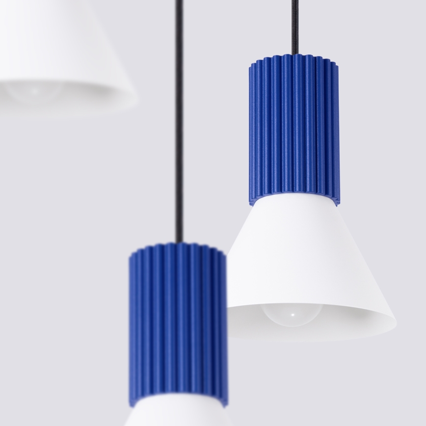 Luster na sajli ESTRIA 3xE14/10W/230V pr. 30 cm plava
