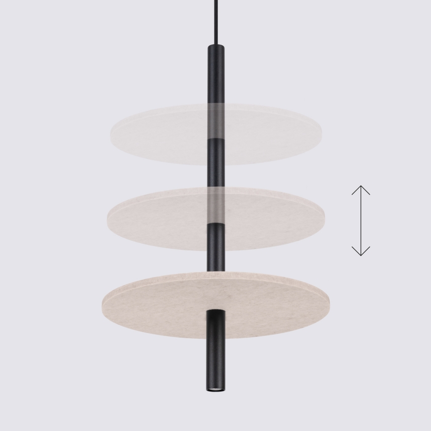 Luster na sajli FELTRO 1xG9/8W/230V crna/krem