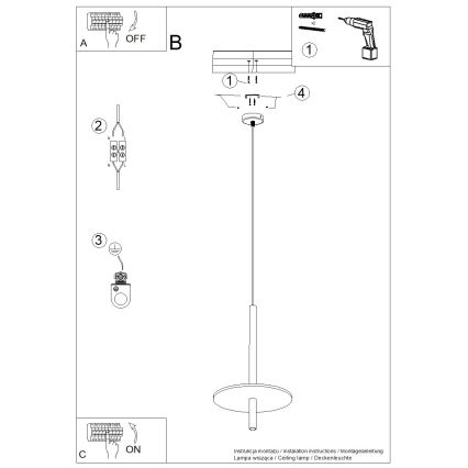 Luster na sajli FELTRO 1xG9/8W/230V crna/krem