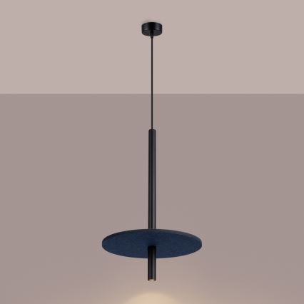 Luster na lanku FELTRO 1xG9/8W/230V crna/plava