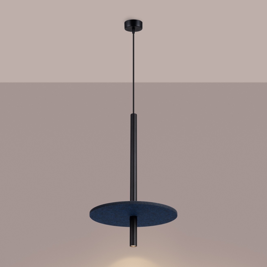 Luster na lanku FELTRO 1xG9/8W/230V crna/plava