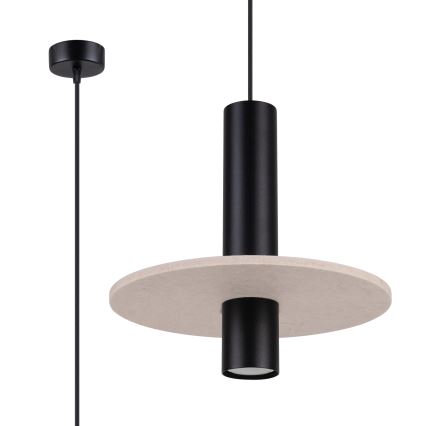 Luster na sajli PELTA 1xGU10/10W/230V crna/krem