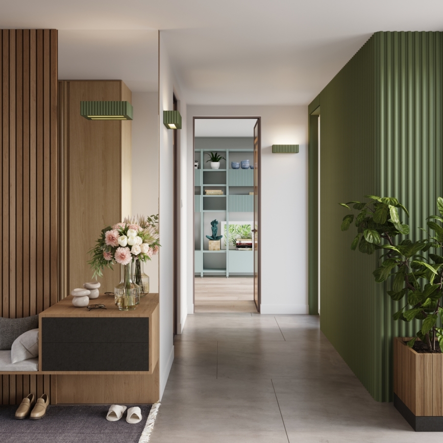 Zidna svetiljka RIGATA 1xE27/15W/230V keramika/zelena