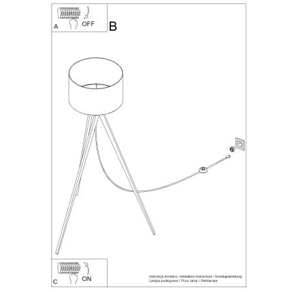 Stojeća lampa NATT 1xE27/15W/230V plava