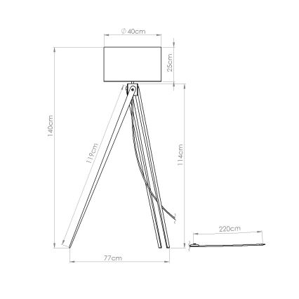 Podna lampa NATT 1xE27/15W/230V bela