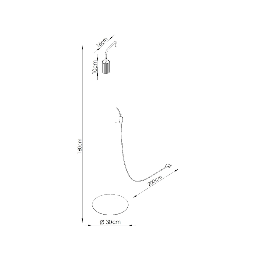 Stojeća lampa KARBON 1xGU10/10W/230V crna