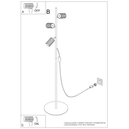 Podna lampa KARBON 3xGU10/10W/230V narandžasta