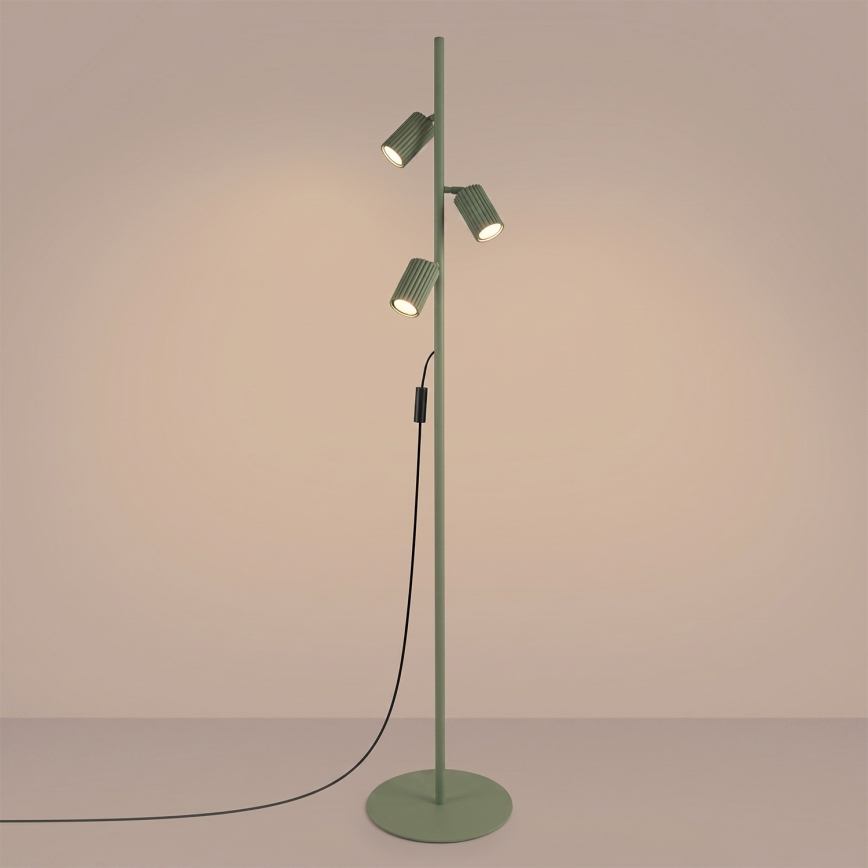 Podna lampa KARBON 3xGU10/10W/230V zelena