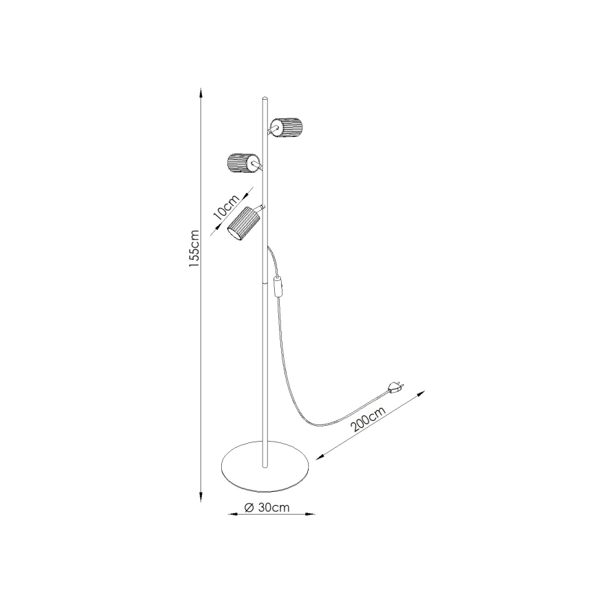 Podna lampa KARBON 3xGU10/10W/230V zelena