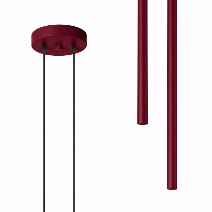 Luster na sajli PASTELO 2xG9/8W/230V crvena