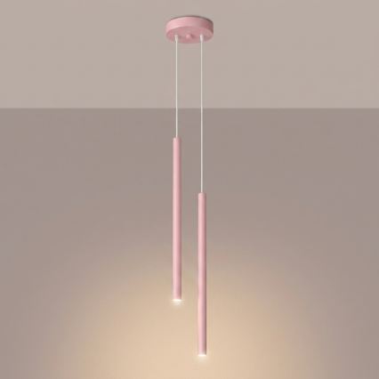 Luster na sajli PASTELO 2xG9/8W/230V ružičasta