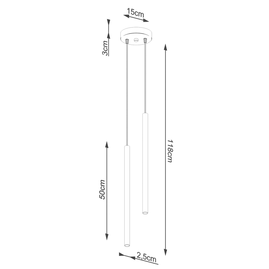 Luster na sajli PASTELO 2xG9/8W/230V, plave boje